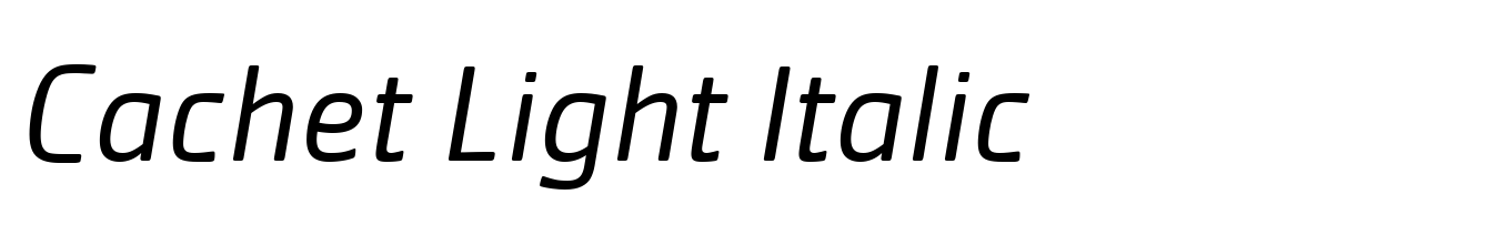 Cachet Light Italic